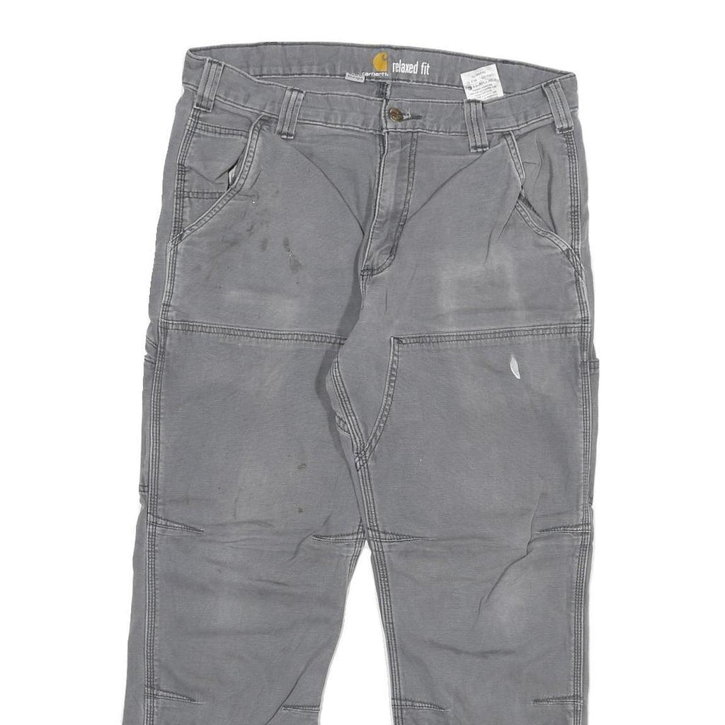 CARHARTT Mens Cotton Blend Grey Relaxed Fit Straight Leg Trousers W32 L27