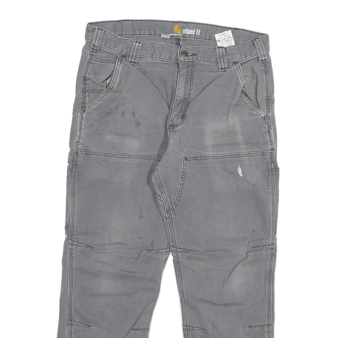 CARHARTT Mens Cotton Blend Grey Relaxed Fit Straight Leg Trousers W32 L27