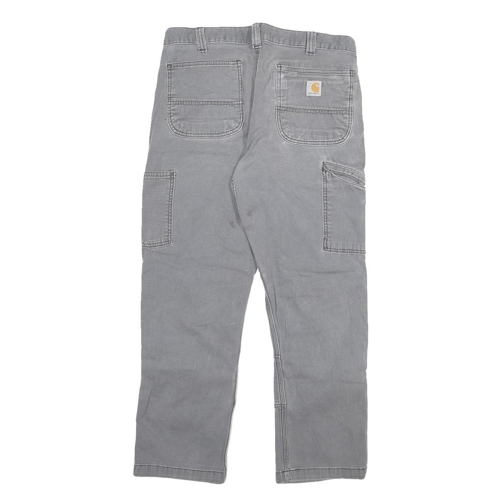 CARHARTT Mens Cotton Blend Grey Relaxed Fit Straight Leg Trousers W32 L27