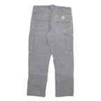 CARHARTT Mens Cotton Blend Grey Relaxed Fit Straight Leg Trousers W32 L27