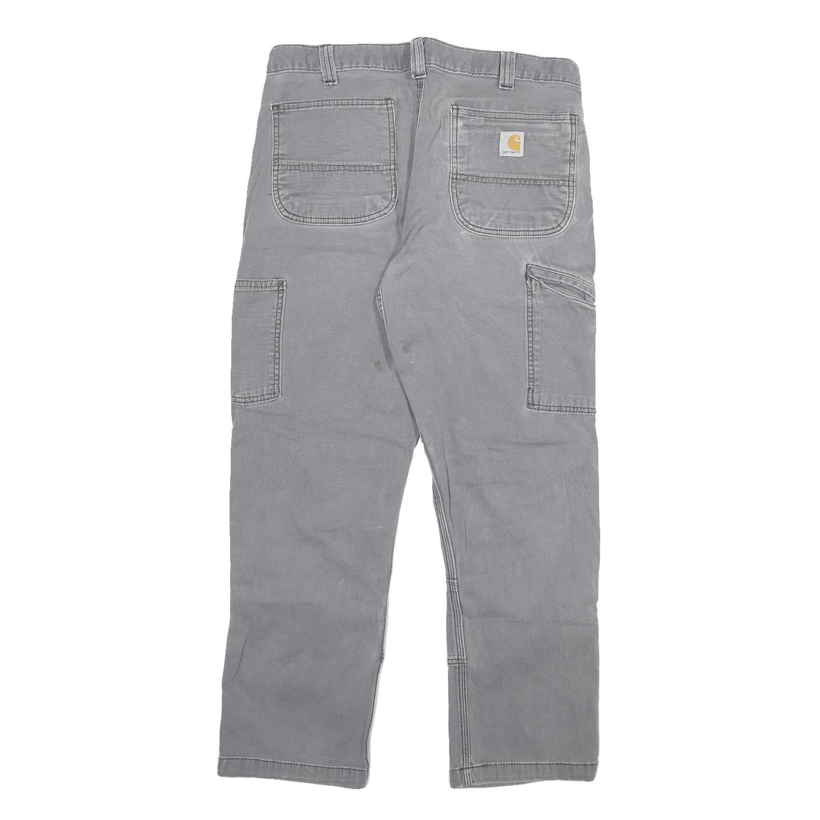 CARHARTT Mens Cotton Blend Grey Relaxed Fit Straight Leg Trousers W32 L27