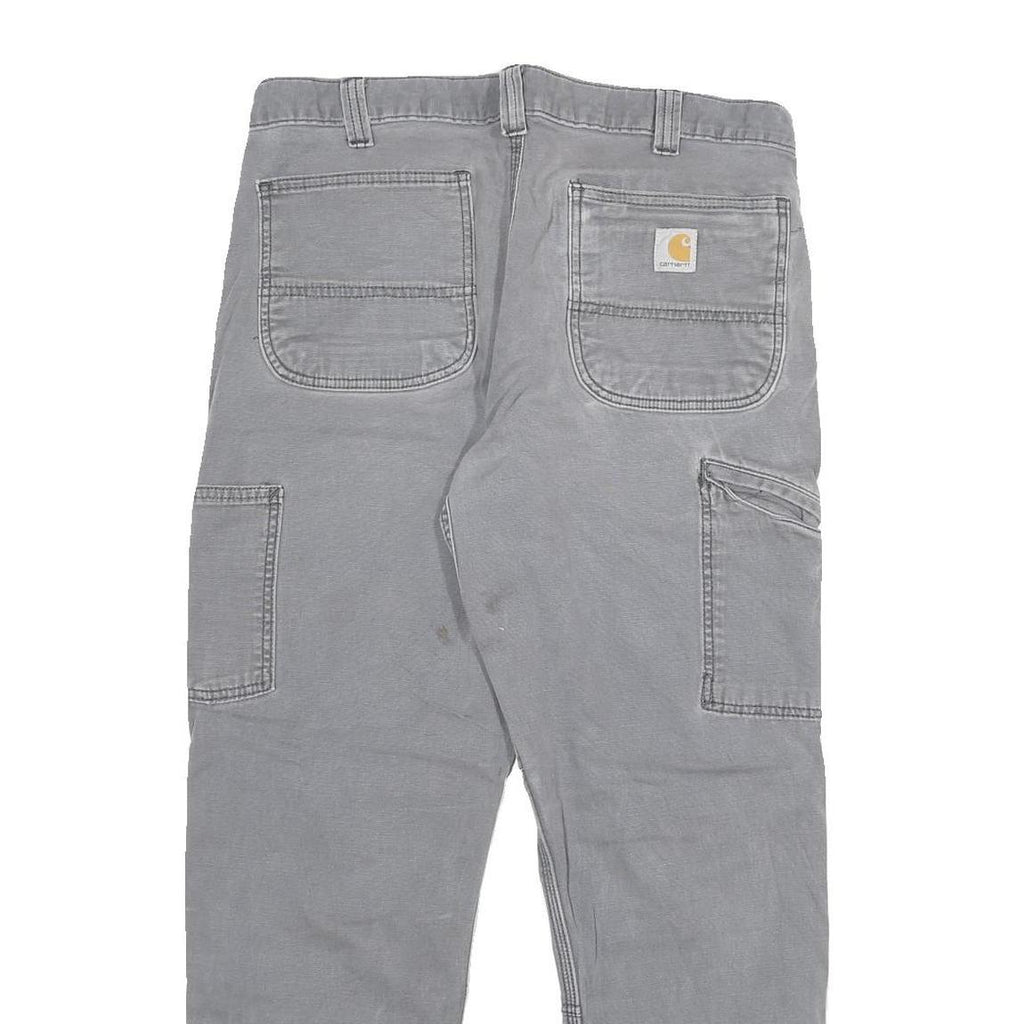 CARHARTT Mens Cotton Blend Grey Relaxed Fit Straight Leg Trousers W32 L27
