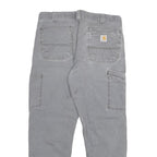 CARHARTT Mens Cotton Blend Grey Relaxed Fit Straight Leg Trousers W32 L27