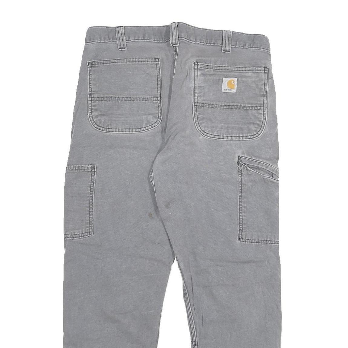 CARHARTT Mens Cotton Blend Grey Relaxed Fit Straight Leg Trousers W32 L27