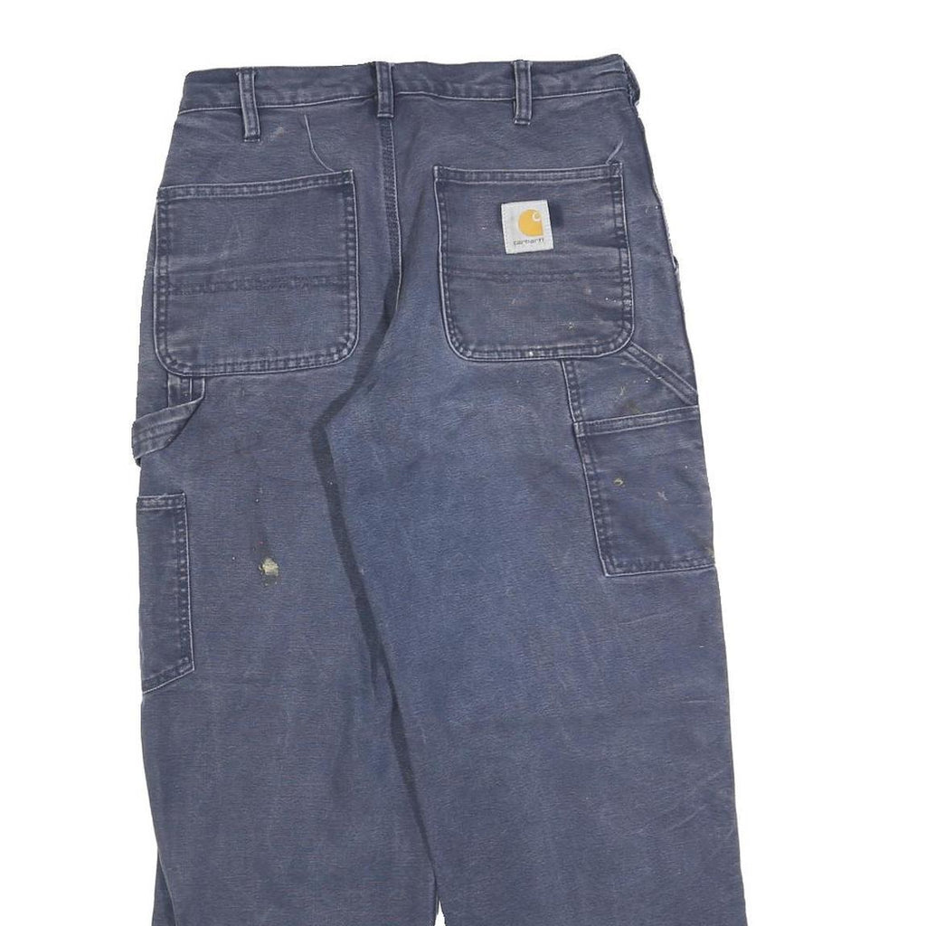 CARHARTT Mens Cotton Blend Blue Regular Straight Trousers W31 L27 Workwear