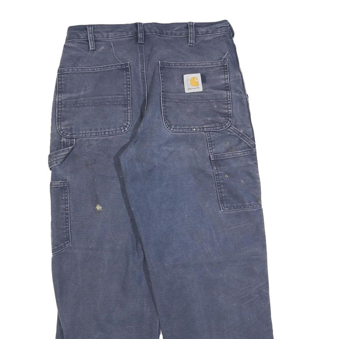 CARHARTT Mens Cotton Blend Blue Regular Straight Trousers W31 L27 Workwear