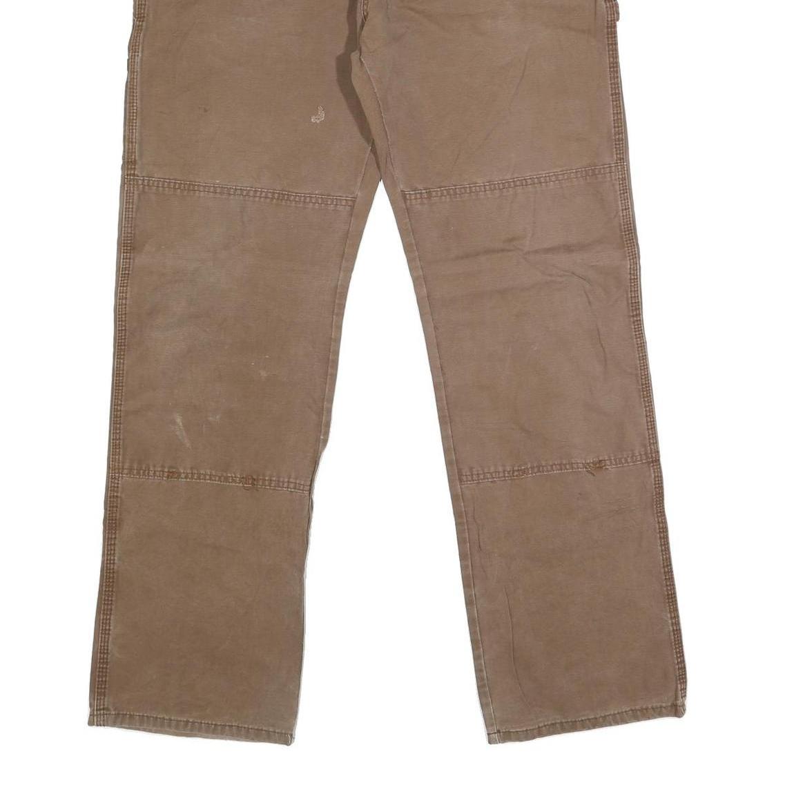 DICKIES Mens Regular Fit Brown Denim Workwear Jeans W36 L35 Durable Zip Closure