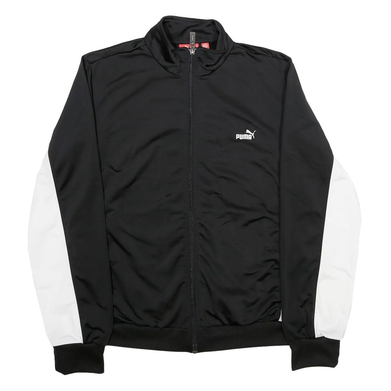 PUMA Womens Black & White Zip Jacket UK 16 Polyester Track Sportswear