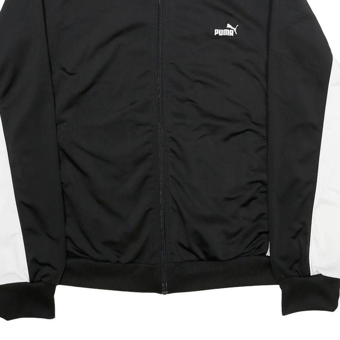 PUMA Womens Black & White Zip Jacket UK 16 Polyester Track Sportswear