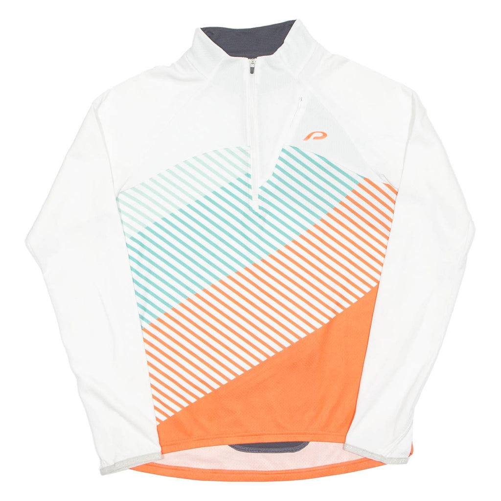 Cycling Womens Jersey Orange Long Sleeve 1/4 Zip M