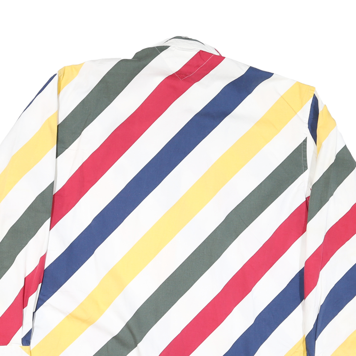 TOMMY HILFIGER Mens White Green Red Yellow Striped Shirt XL Button-Down Collar