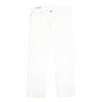 POLO RALPH LAUREN Mens White Regular Straight Denim Medium W36 L32 Cotton Zip