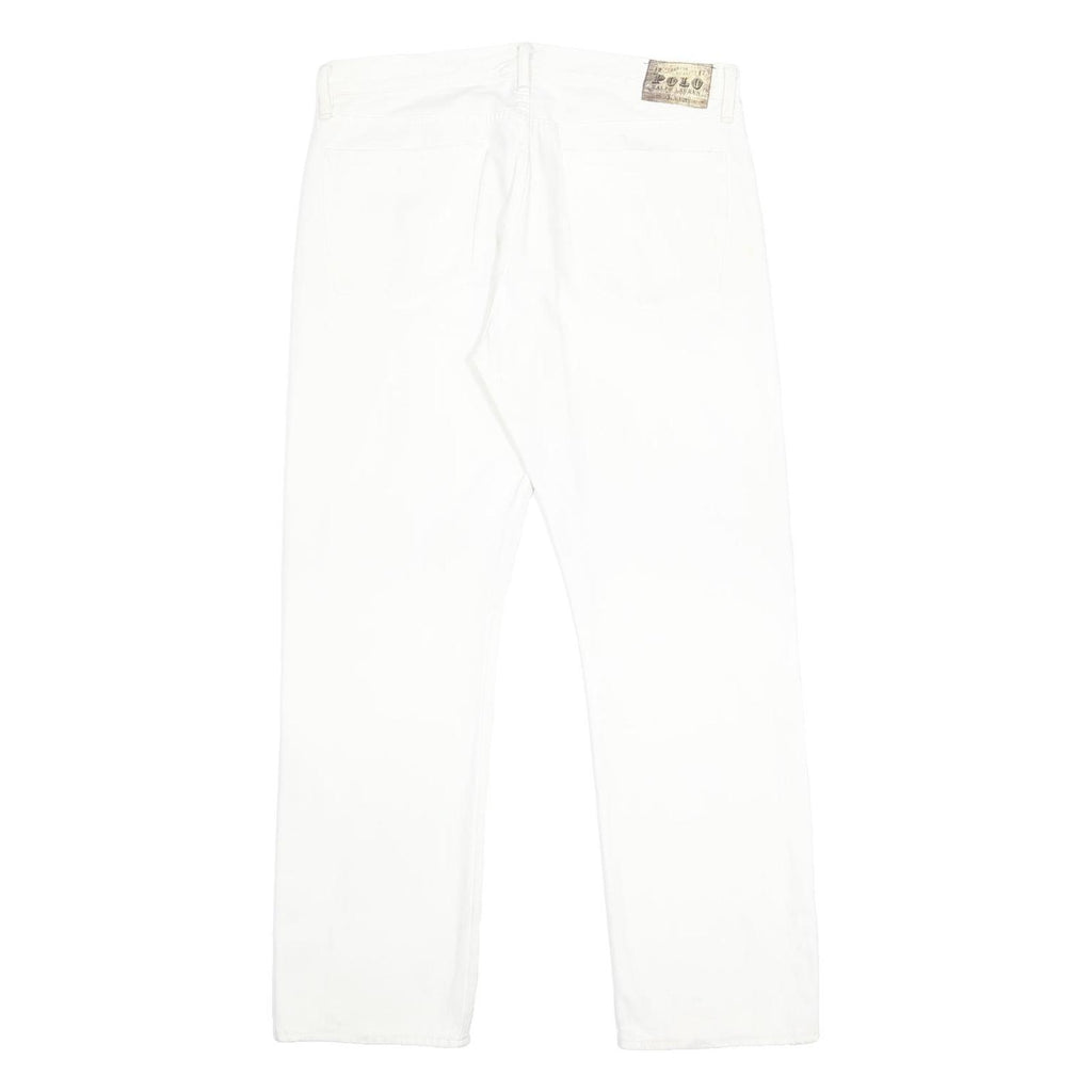 POLO RALPH LAUREN Mens White Regular Straight Denim Medium W36 L32 Cotton Zip