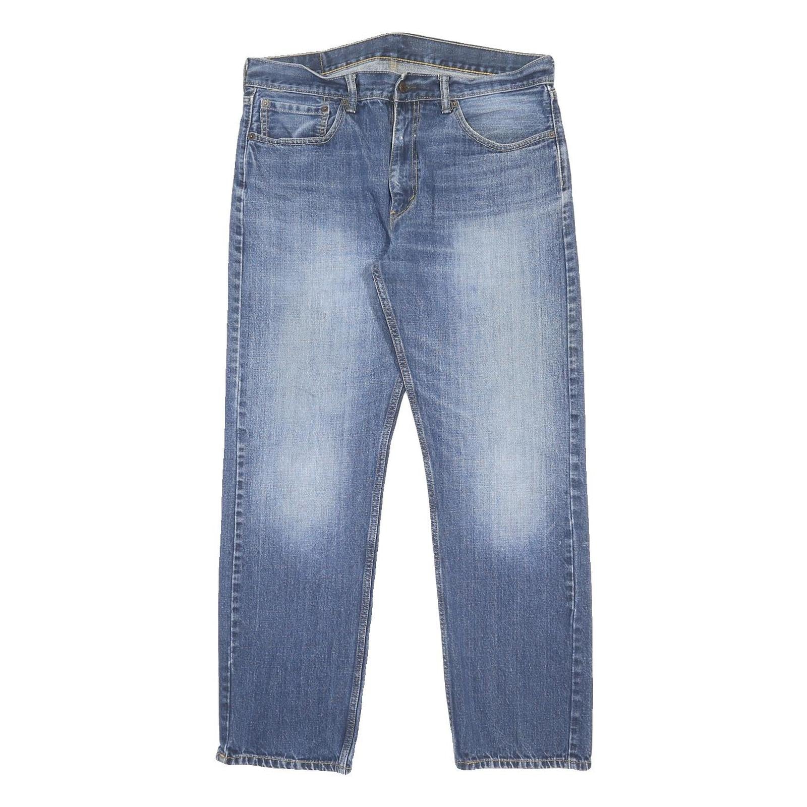 LEVI'S 505 Mens Jeans Blue Regular Straight Denim Medium W36 L32 Classic Fit Zip