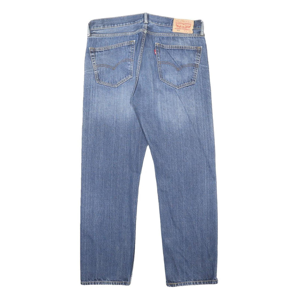 LEVI'S 505 Mens Jeans Blue Regular Straight Denim Medium W36 L32 Classic Fit Zip
