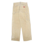 DICKIES Mens Beige Cotton Relaxed Straight Trousers W28 L30 Workwear Durable
