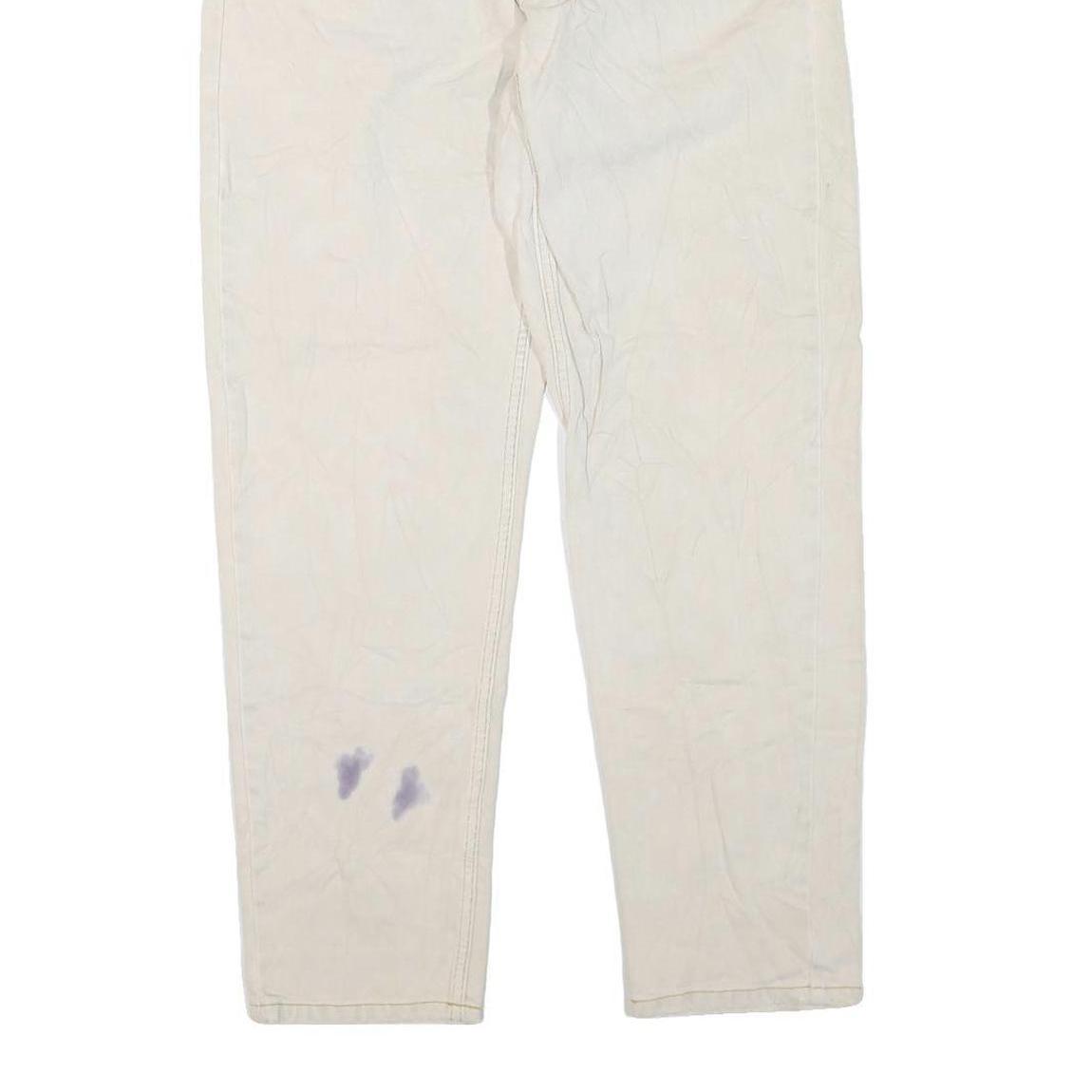 CARHARTT Womens Regular Fit Jeans White Cotton Blend W34 L30 Classic Zip