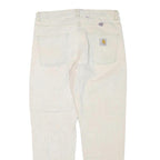 CARHARTT Womens Regular Fit Jeans White Cotton Blend W34 L30 Classic Zip