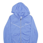 NIKE Womens Blue Zip Hoodie L Polyester Jacket Sportswear Casual Lightweight