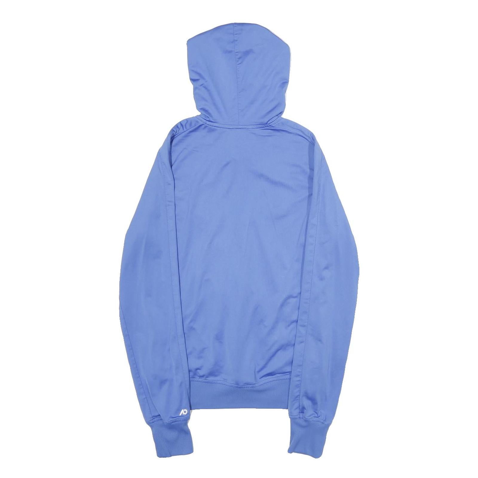 NIKE Womens Blue Zip Hoodie L Polyester Jacket Sportswear Casual Lightweight