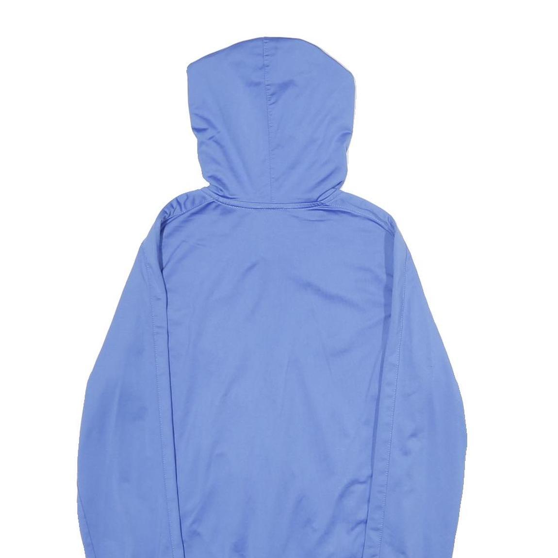 NIKE Womens Blue Zip Hoodie L Polyester Jacket Sportswear Casual Lightweight