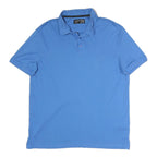 CALVIN KLEIN Mens Blue Short Sleeve Plain Polo Shirt L Casual Classic