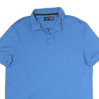 CALVIN KLEIN Mens Blue Short Sleeve Plain Polo Shirt L Casual Classic
