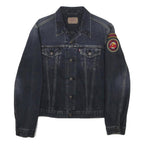 LEVI'S Girls Blue Denim Button Jacket XL Cotton Patch Pocket Classic