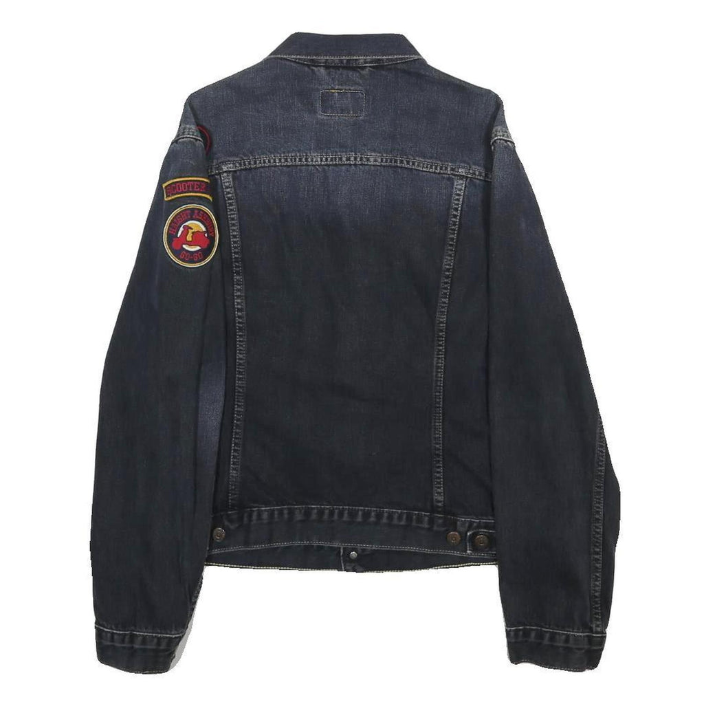 LEVI'S Girls Blue Denim Button Jacket XL Cotton Patch Pocket Classic