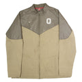 NIKE Ohio State Mens Shell Jacket Beige Leather 90s USA Colourblock 2XL