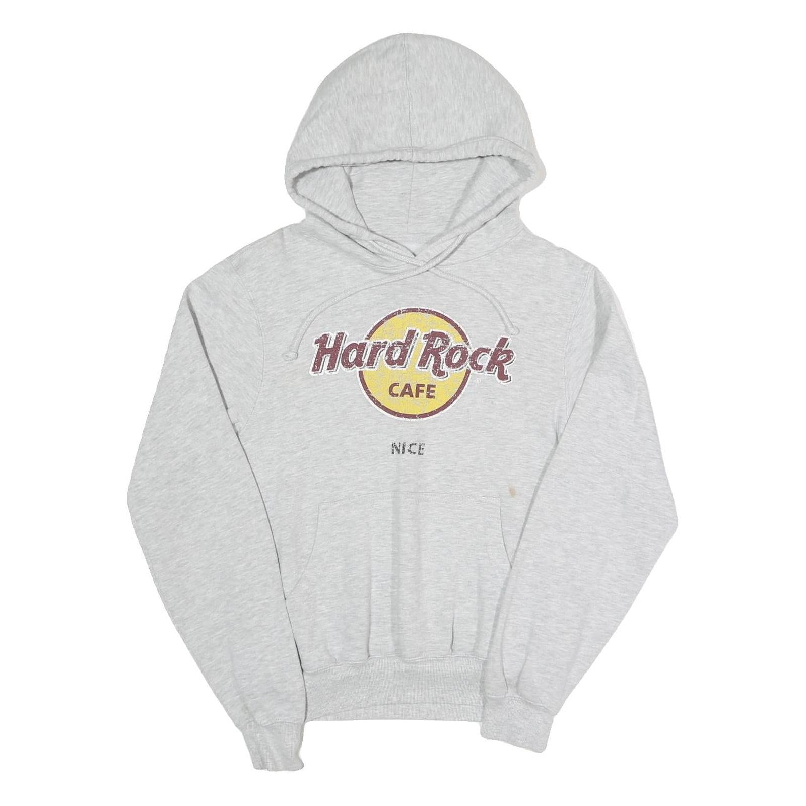 HARD ROCK CAFE Mens Grey Hoodie S Cotton Blend Pullover Casual