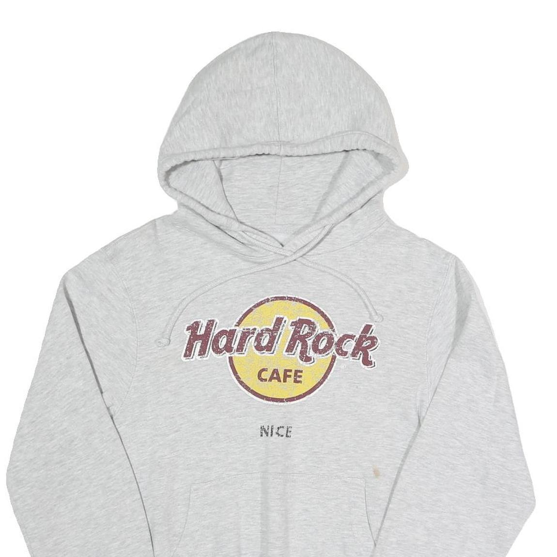 HARD ROCK CAFE Mens Grey Hoodie S Cotton Blend Pullover Casual