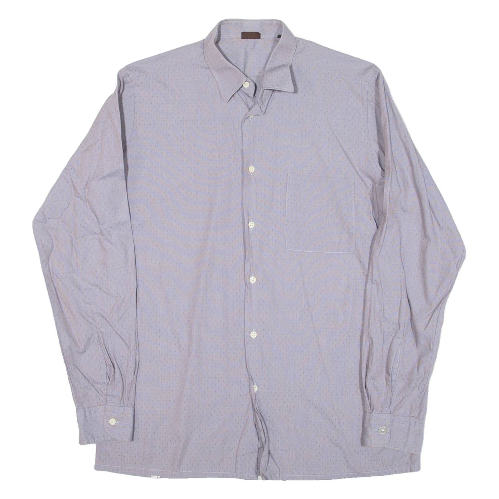 Mens Shirt Grey Spotted Long Sleeve M