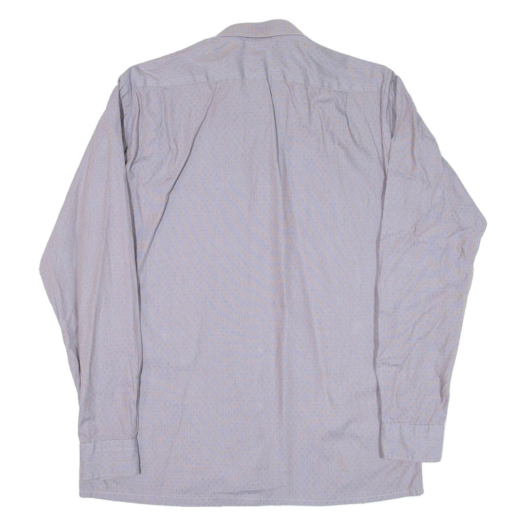 Mens Shirt Grey Spotted Long Sleeve M