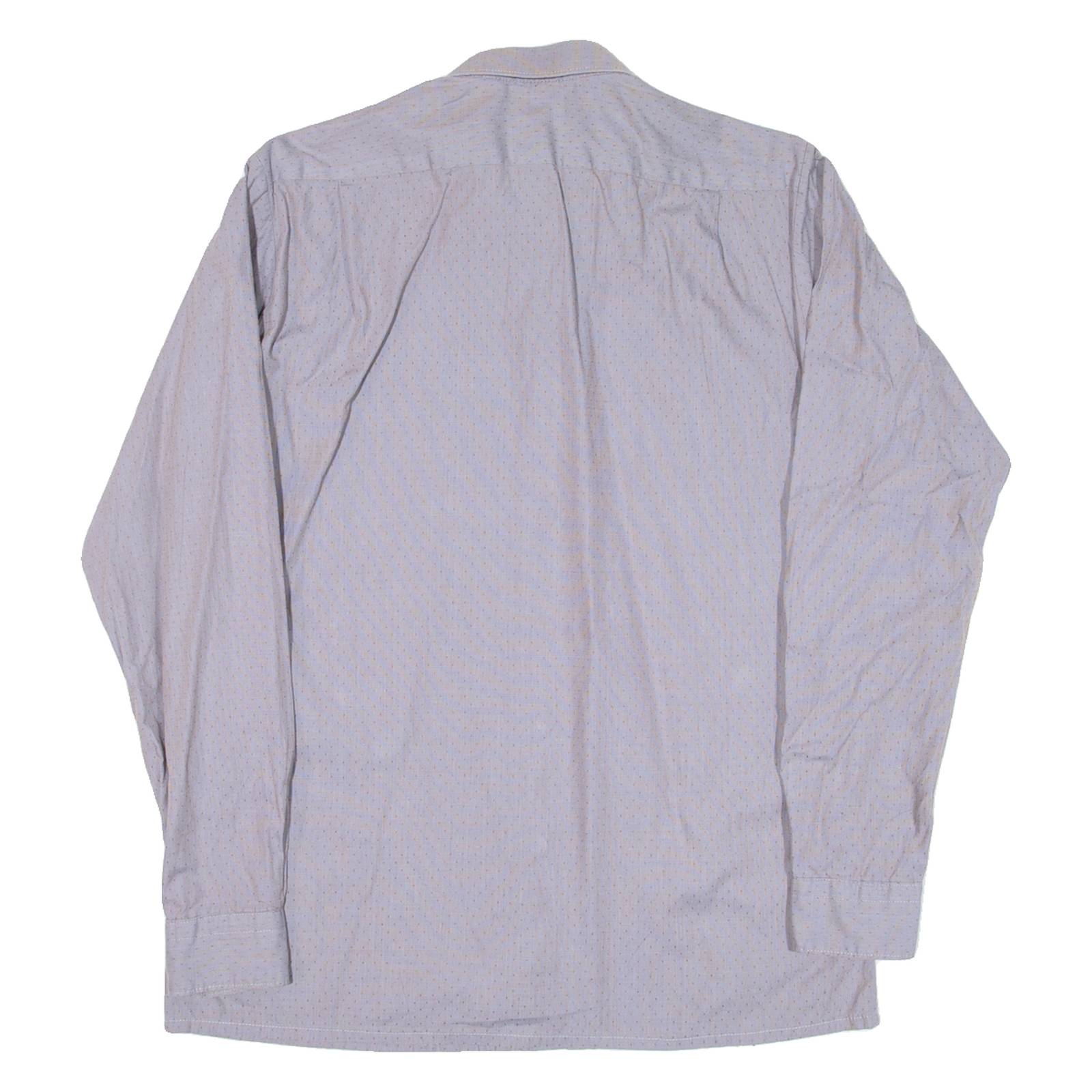 Mens Shirt Grey Spotted Long Sleeve M