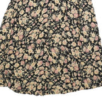 CLIO Womens Black Floral Print Midi Woven Skirt XS Summer Casual Lightweight