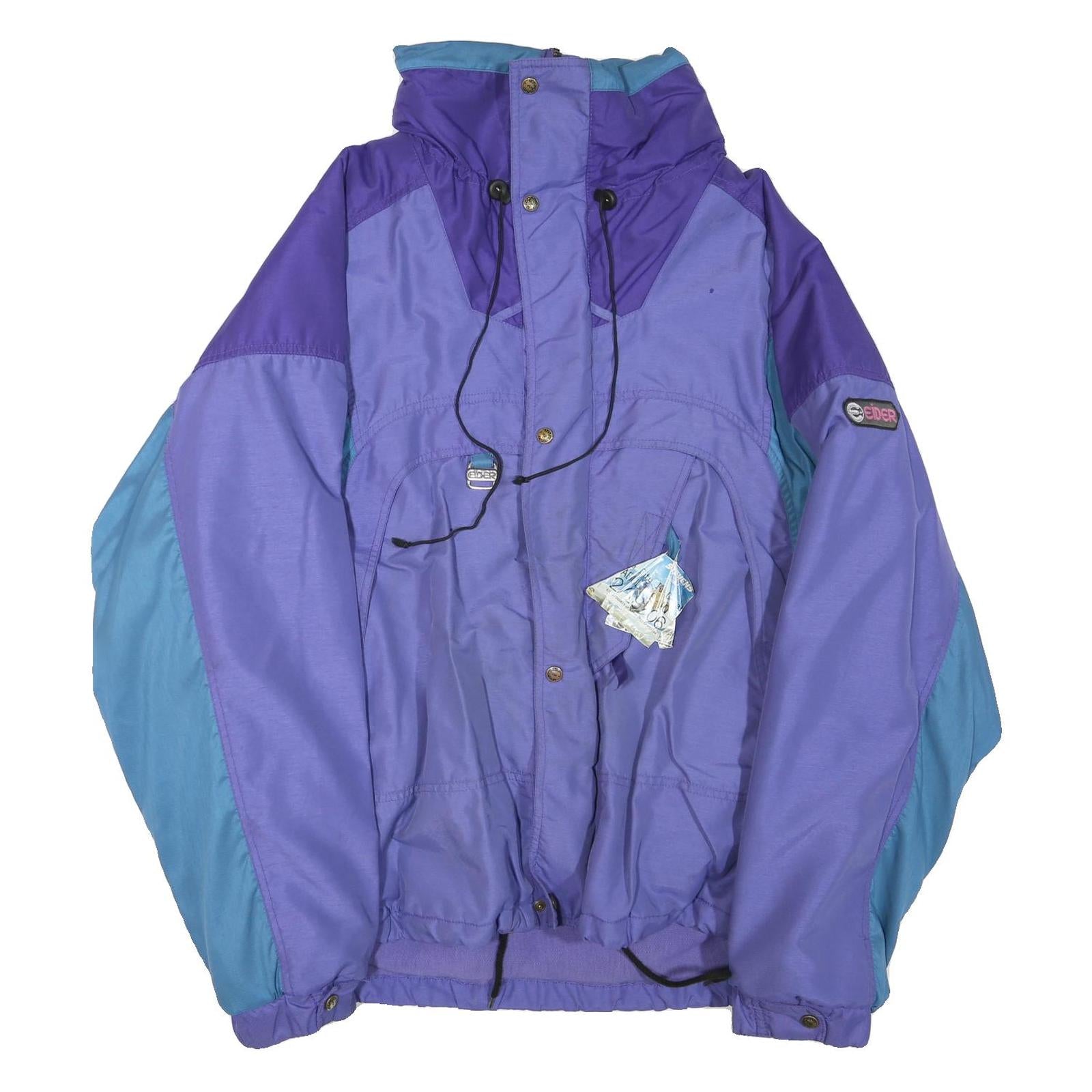EIDER Mens Purple & Blue Outdoor Jacket 2XL Polyester Blend Zip