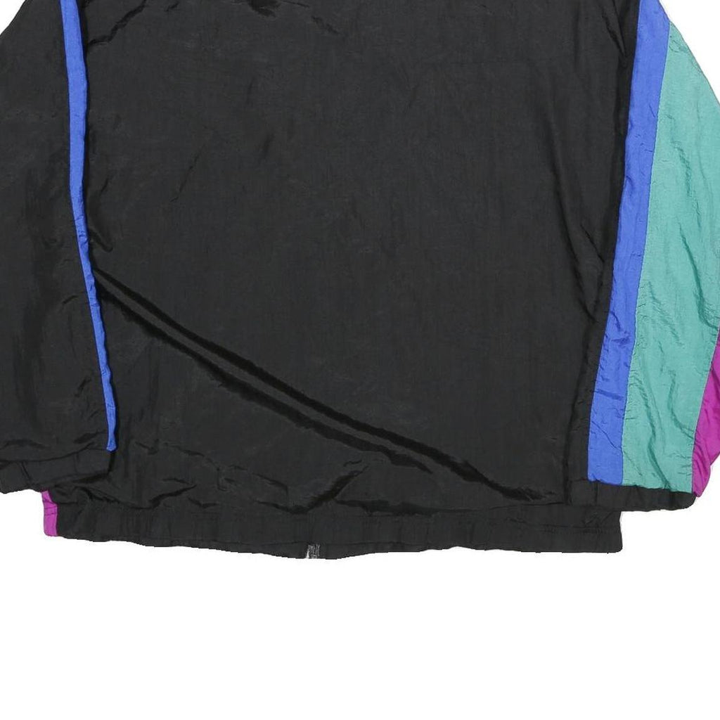 GOOLA GANG Mens Black & Blue & Green & Purple Colorblock Jacket L Nylon Zip