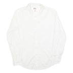 LEE COOPER Mens White Slim Fit Cotton Blend Shirt L Classic Long Sleeve Button
