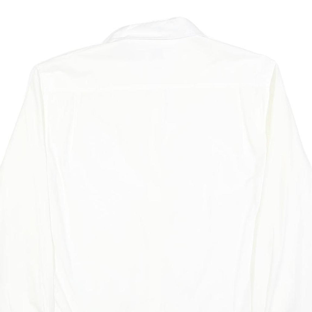 LEE COOPER Mens White Slim Fit Cotton Blend Shirt L Classic Long Sleeve Button