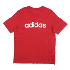 ADIDAS Mens Red Logo Graphic T-Shirt L Short Sleeve Crew Neck Casual Sportswear