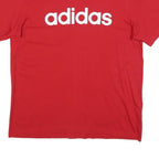 ADIDAS Mens Red Logo Graphic T-Shirt L Short Sleeve Crew Neck Casual Sportswear