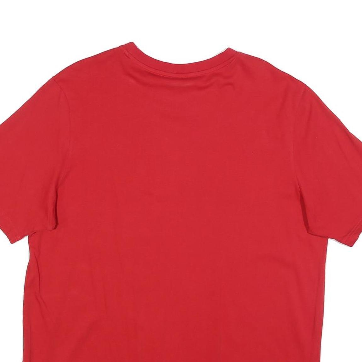 ADIDAS Mens Red Logo Graphic T-Shirt L Short Sleeve Crew Neck Casual Sportswear