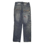 JIN SHUN Mens Jeans Blue Regular Cargo Denim Medium W28 L29 Embroidered Pockets