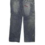 JIN SHUN Mens Jeans Blue Regular Cargo Denim Medium W28 L29 Embroidered Pockets