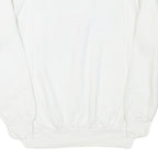 Mens White Crew Neck Sweatshirt God Bless America Graphic Cotton Blend L