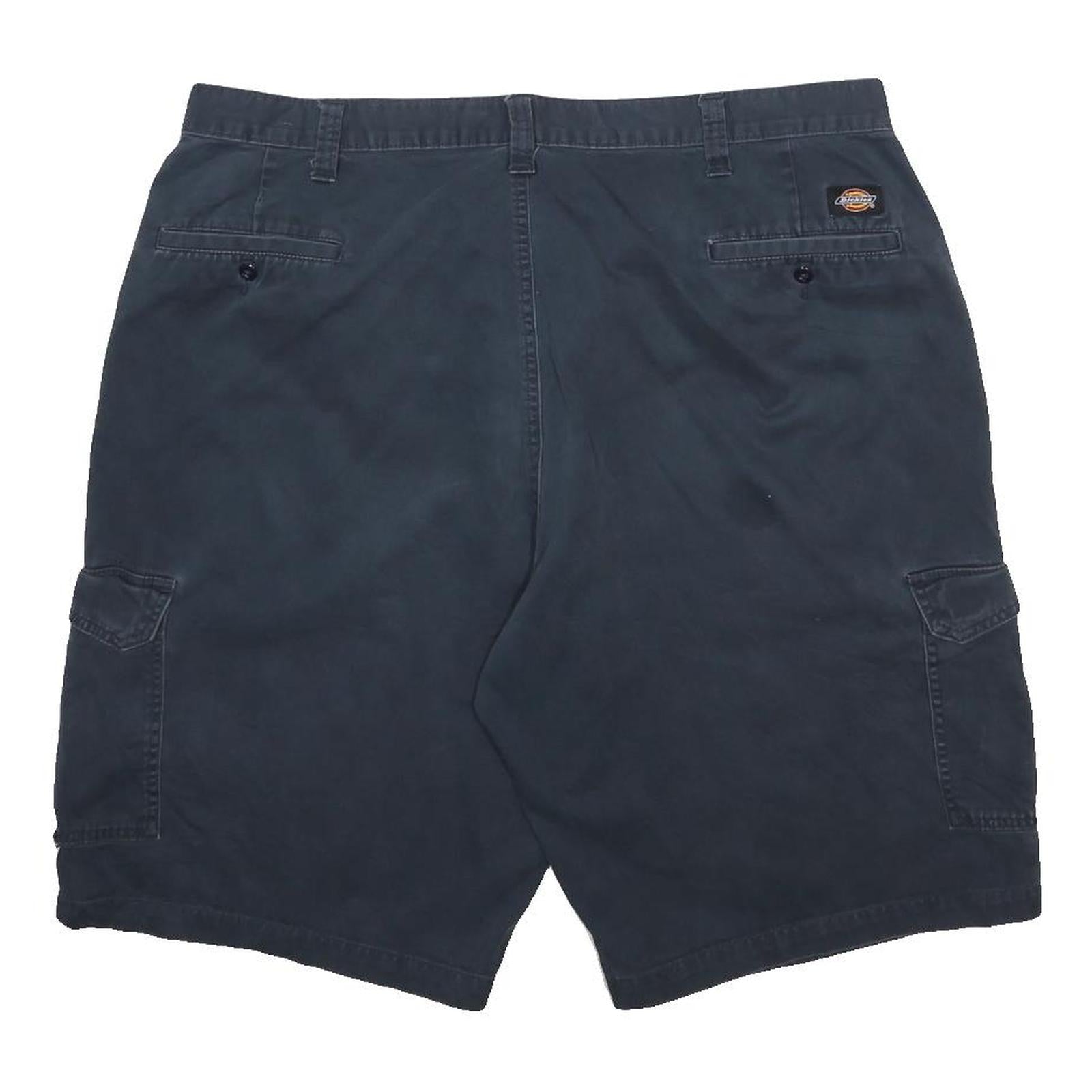 DICKIES Mens Shorts Black Cargo Cotton Blend 2XL W42 Utility Pockets