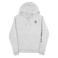 CARHARTT Womens Grey Hoodie M Carhartt Logo Print Cotton Pullover