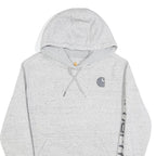CARHARTT Womens Grey Hoodie M Carhartt Logo Print Cotton Pullover
