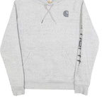 CARHARTT Womens Grey Hoodie M Carhartt Logo Print Cotton Pullover